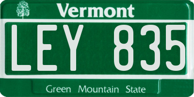 VT license plate LEY835