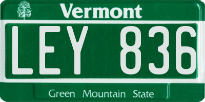 VT license plate LEY836