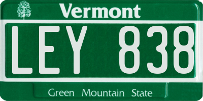 VT license plate LEY838