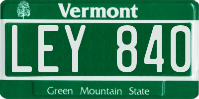 VT license plate LEY840