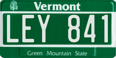 VT license plate LEY841