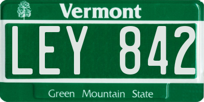 VT license plate LEY842