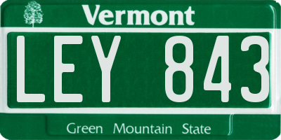 VT license plate LEY843