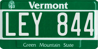 VT license plate LEY844