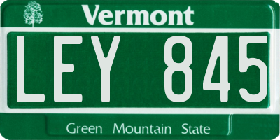 VT license plate LEY845