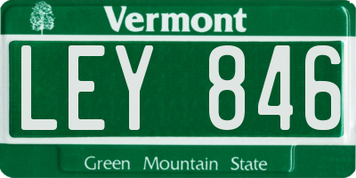 VT license plate LEY846