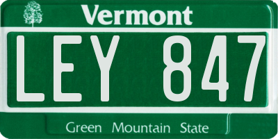 VT license plate LEY847