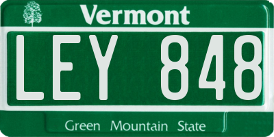 VT license plate LEY848