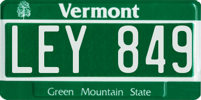 VT license plate LEY849