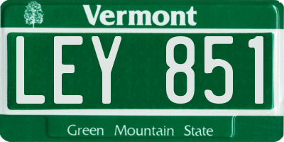 VT license plate LEY851