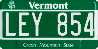 VT license plate LEY854