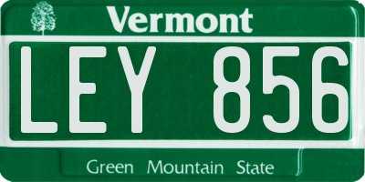 VT license plate LEY856