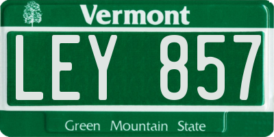 VT license plate LEY857