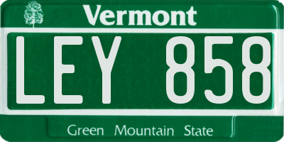 VT license plate LEY858