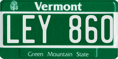 VT license plate LEY860
