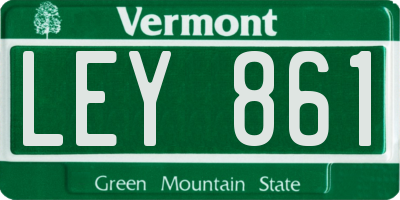 VT license plate LEY861