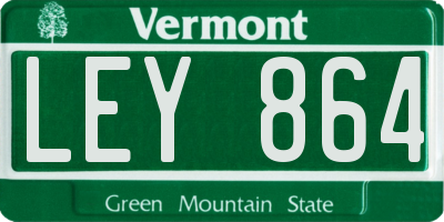 VT license plate LEY864