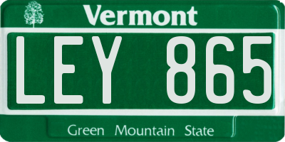 VT license plate LEY865