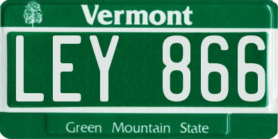 VT license plate LEY866