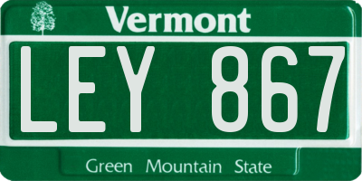 VT license plate LEY867