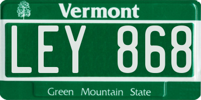 VT license plate LEY868