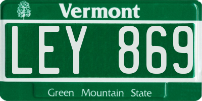 VT license plate LEY869