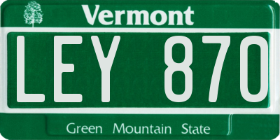 VT license plate LEY870