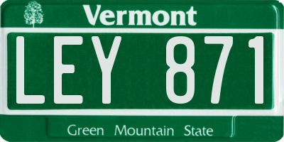 VT license plate LEY871