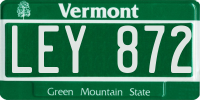 VT license plate LEY872