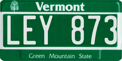 VT license plate LEY873