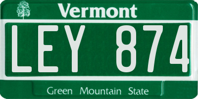 VT license plate LEY874