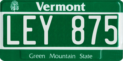 VT license plate LEY875