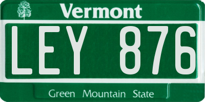 VT license plate LEY876