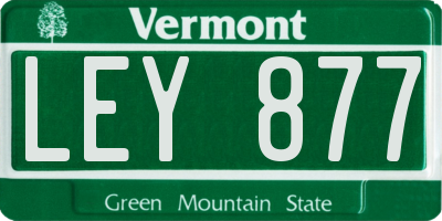 VT license plate LEY877