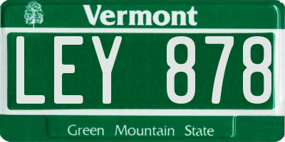 VT license plate LEY878