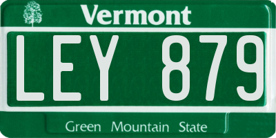 VT license plate LEY879