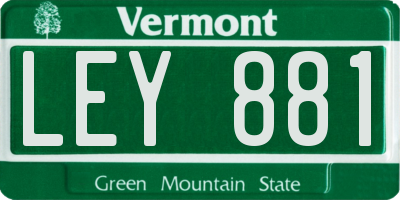 VT license plate LEY881