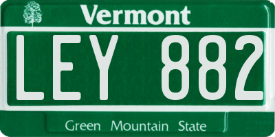 VT license plate LEY882