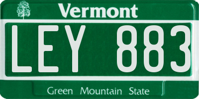 VT license plate LEY883