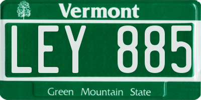 VT license plate LEY885