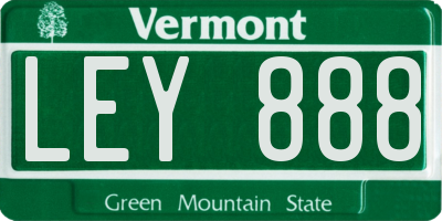 VT license plate LEY888