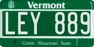 VT license plate LEY889