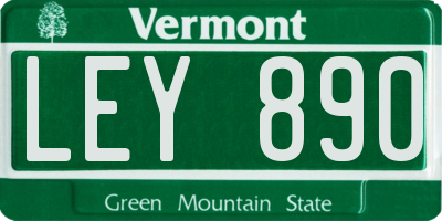 VT license plate LEY890