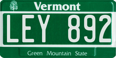 VT license plate LEY892