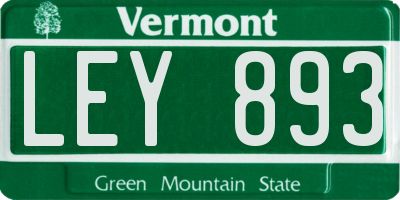 VT license plate LEY893