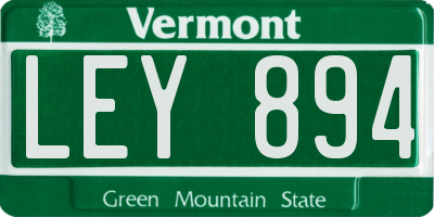 VT license plate LEY894