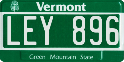 VT license plate LEY896
