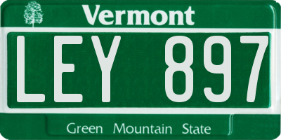 VT license plate LEY897