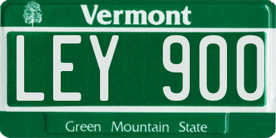 VT license plate LEY900