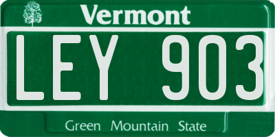 VT license plate LEY903